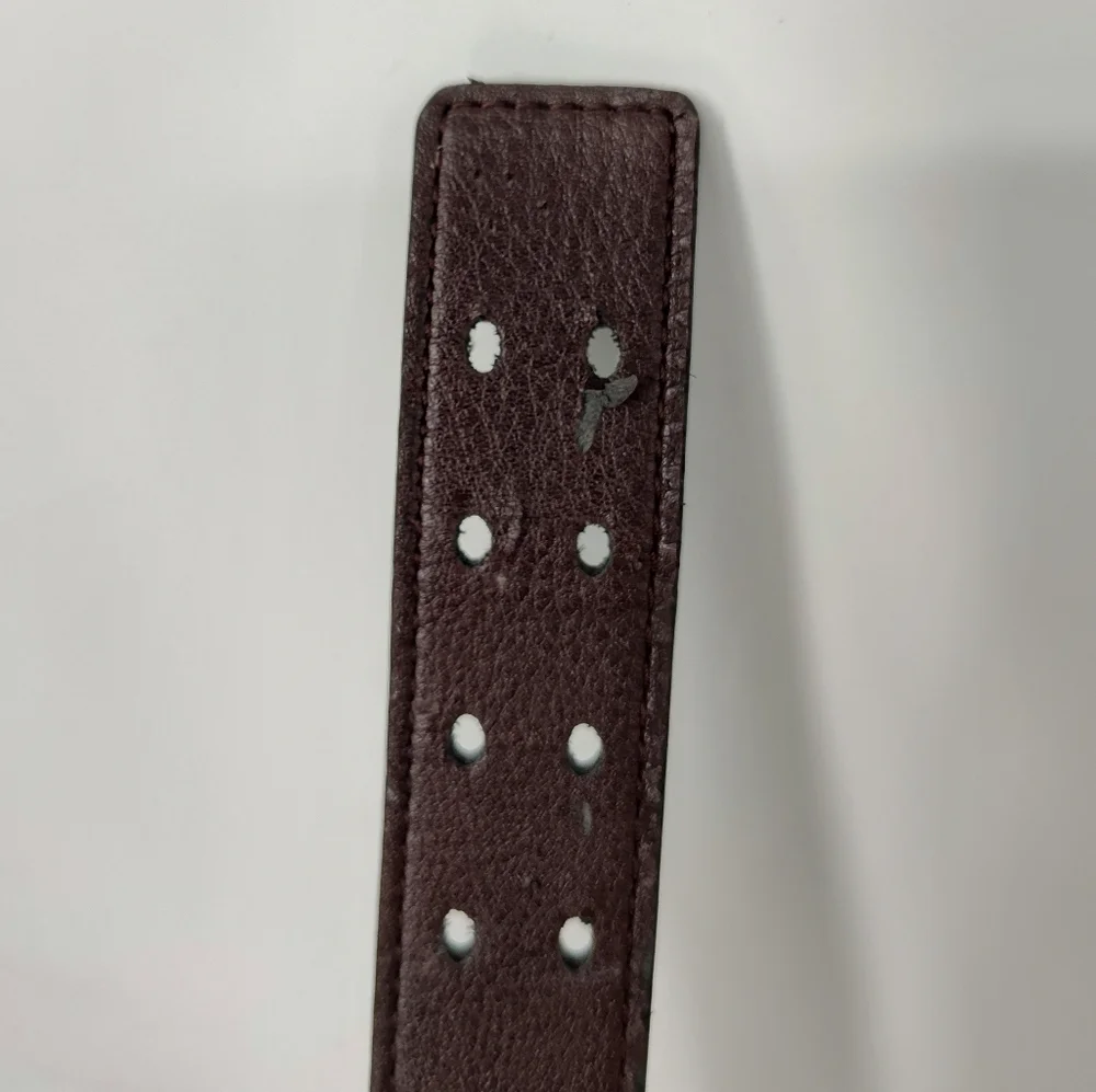 Reversible Brown And Black Faux Leather Belt with Silver Buckle Youth Size XL